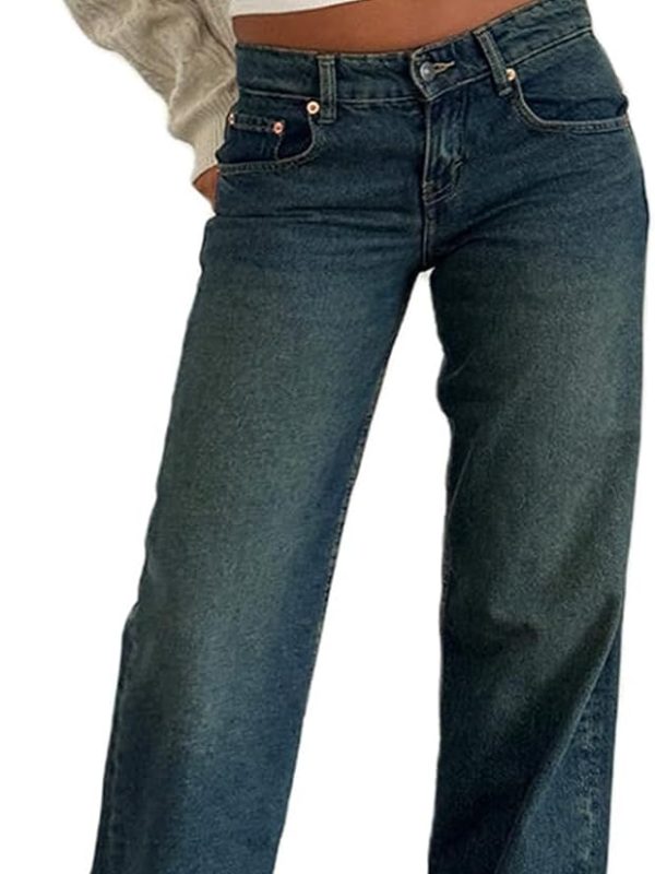 Women’s Low Rise Wide Leg Soft Denim Jeans