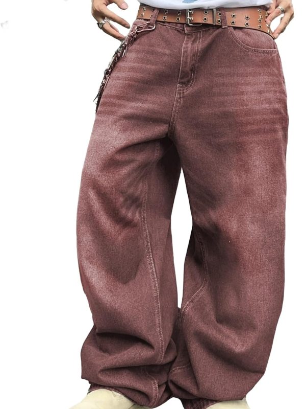 Men’s Relaxed Fit Wide Leg Street Denim Jeans