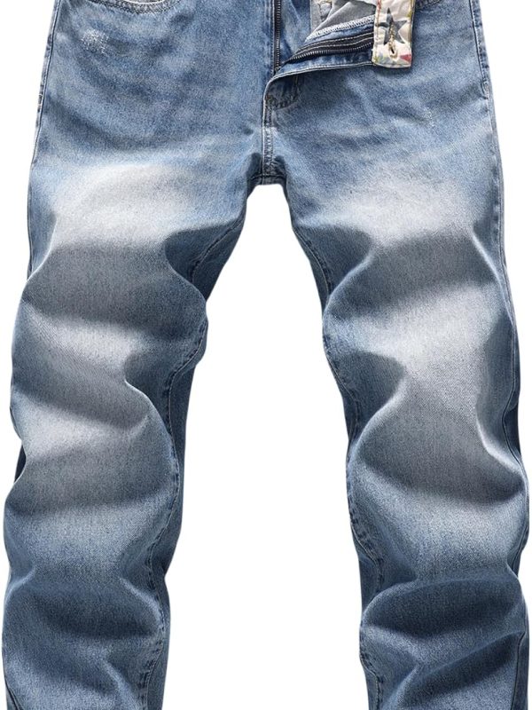 Men’s Non-Stretch Straight Leg Denim Pants