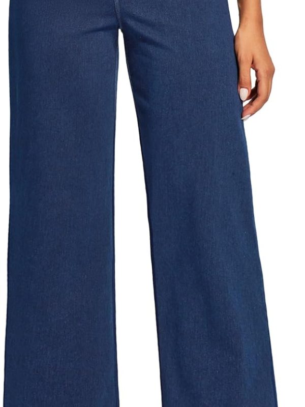 Women’s Mid Waist Loose Fit Washed Denim Jeans