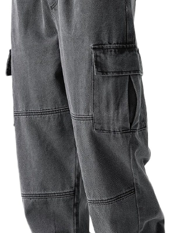 Men’s Oversized Wide Leg Cargo Denim Jeans