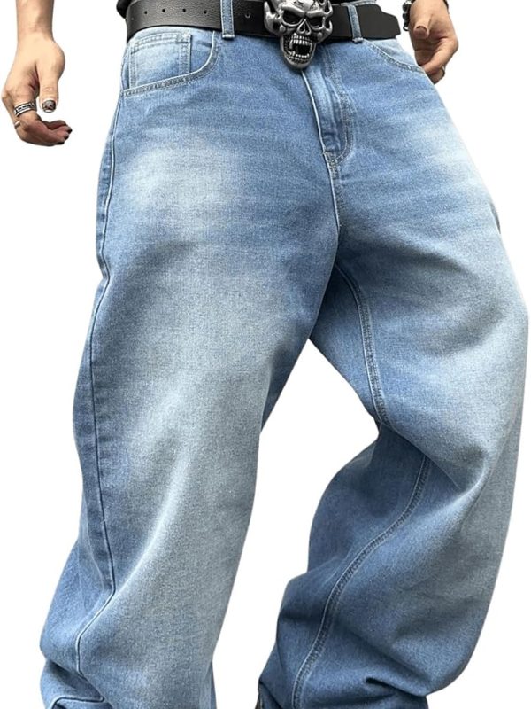 Men’s Wide Leg Relaxed Fit Denim Jeans