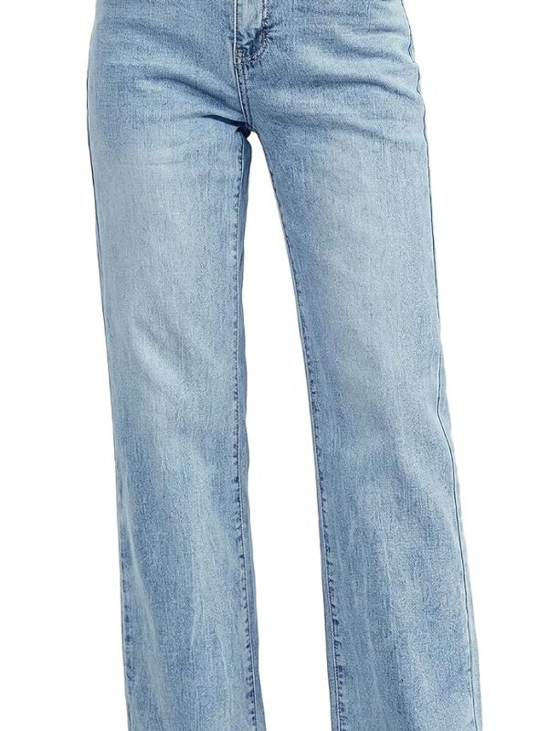 Women’s High Waist Cropped Straight Leg Denim Jeans