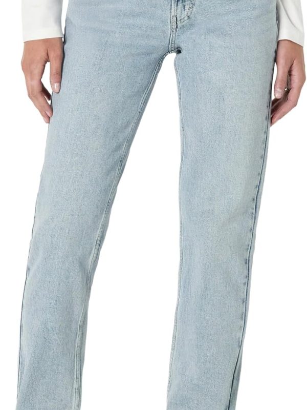 Women’s High Rise Straight Leg Raw Hem Jeans